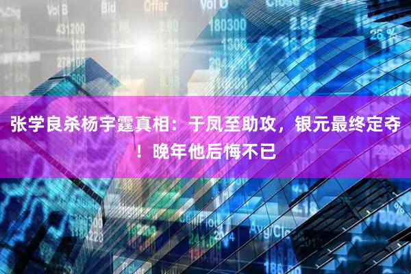 张学良杀杨宇霆真相：于凤至助攻，银元最终定夺！晚年他后悔不已